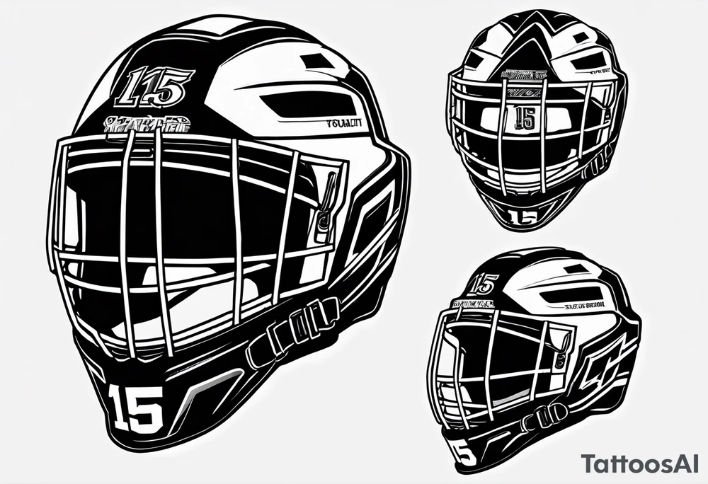 Hockey helmet with number 15 on it tattoo idea