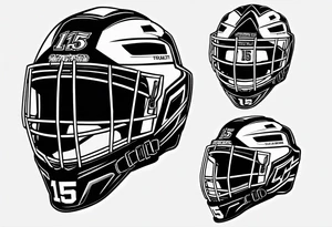Hockey helmet with number 15 on it tattoo idea