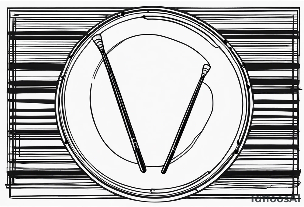 Very simple drumhead and sticks tattoo idea