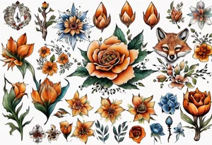Eulenfuchs blume des lebens tattoo idea