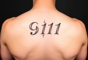 Artsy creative way to write 911 feminine tattoo idea