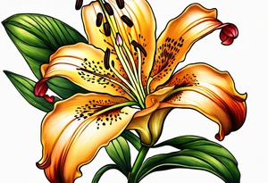 tiger lily  flower tattoo idea