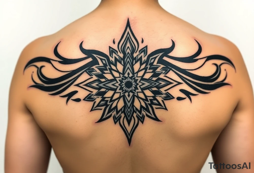 Full female back Mandela tattoo idea