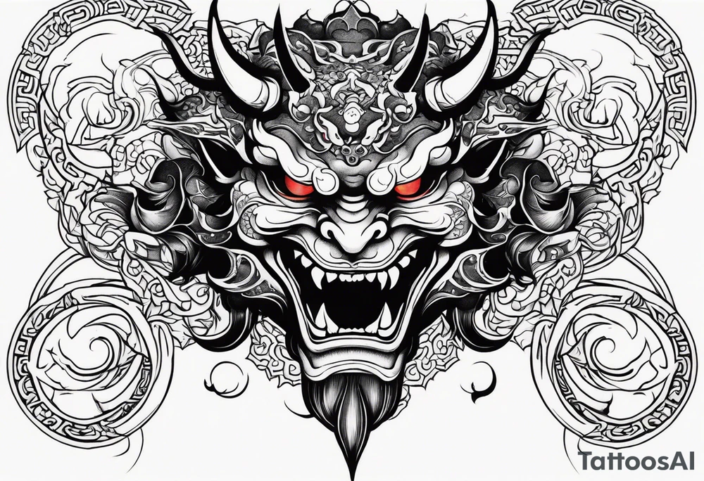 japanese demon tattoo idea