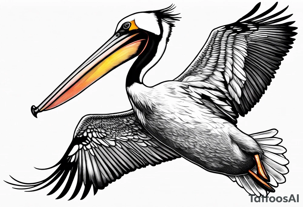 plunge diving pelican tattoo idea