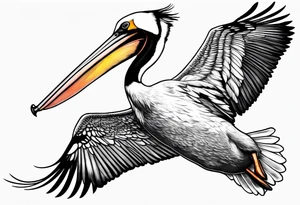 plunge diving pelican tattoo idea