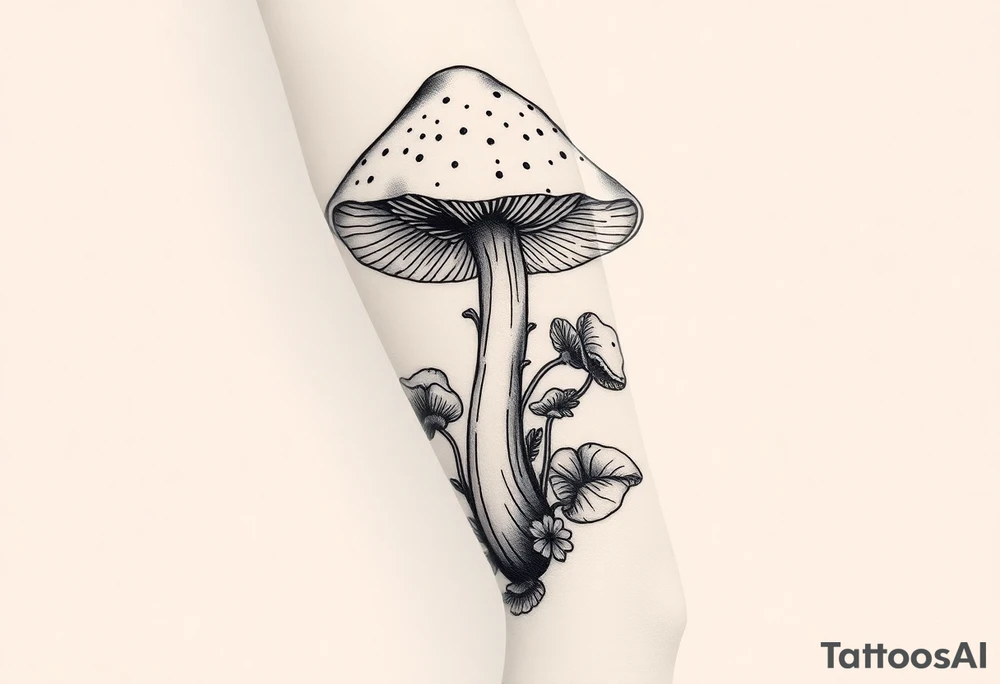 Mushroom vintage tattoo idea