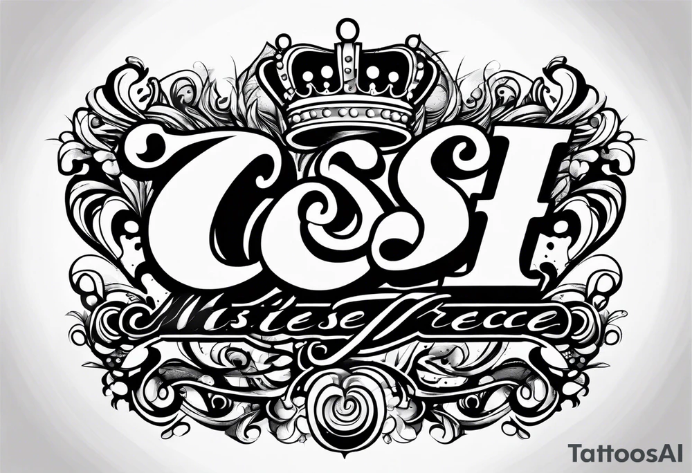 Costa in big bubble letters with a crown on top them tattoo idea Costa in big bubble letters with a crown on top them tattoo idea