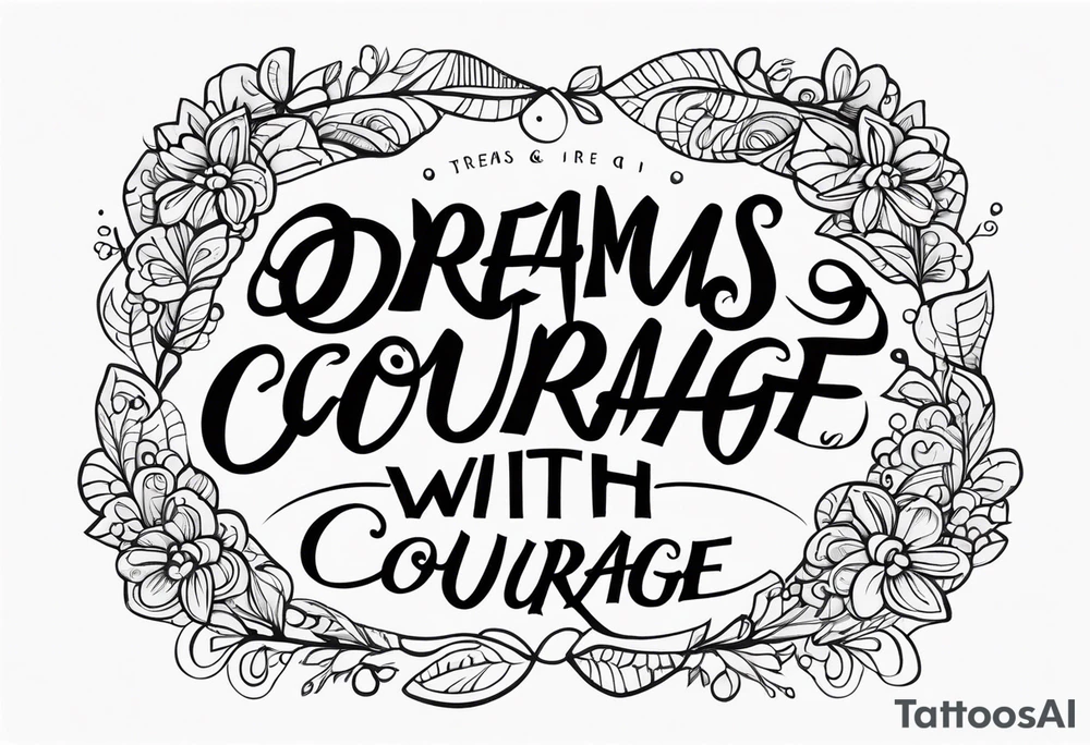 Dreams begin with courage tattoo idea