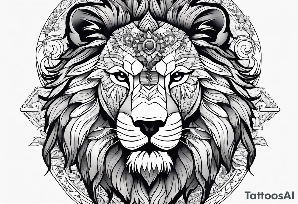 A lion, a Wolf and an owl. tattoo idea