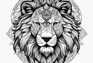 A lion, a Wolf and an owl. tattoo idea