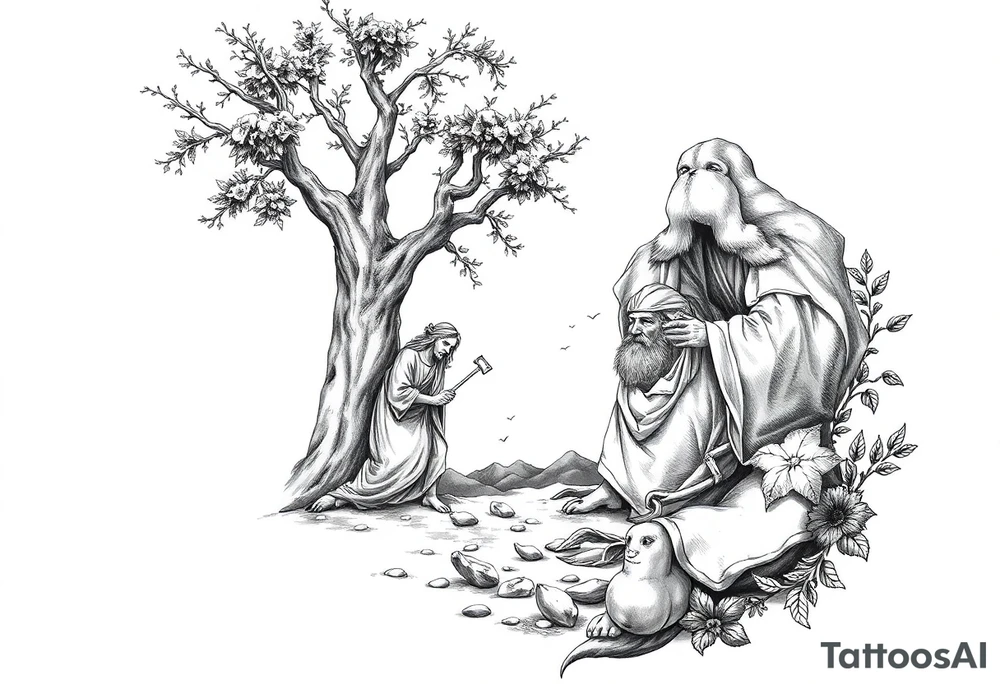 biblical inspired tattoo

large scene tattoo idea