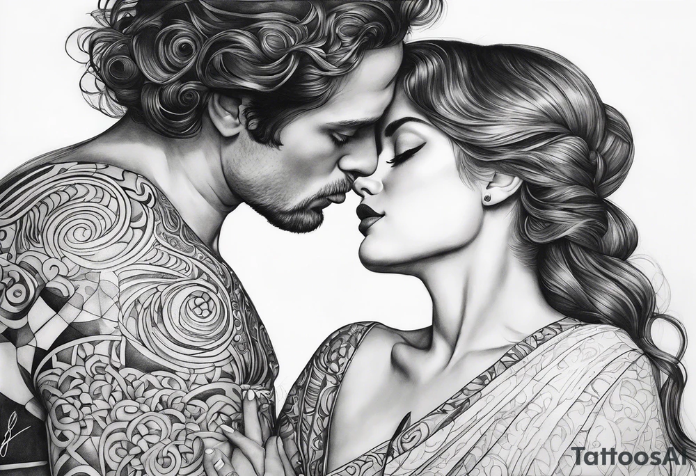 a kiss by gustav klimt tattoo idea