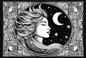 Sun kissing the moon tattoo idea