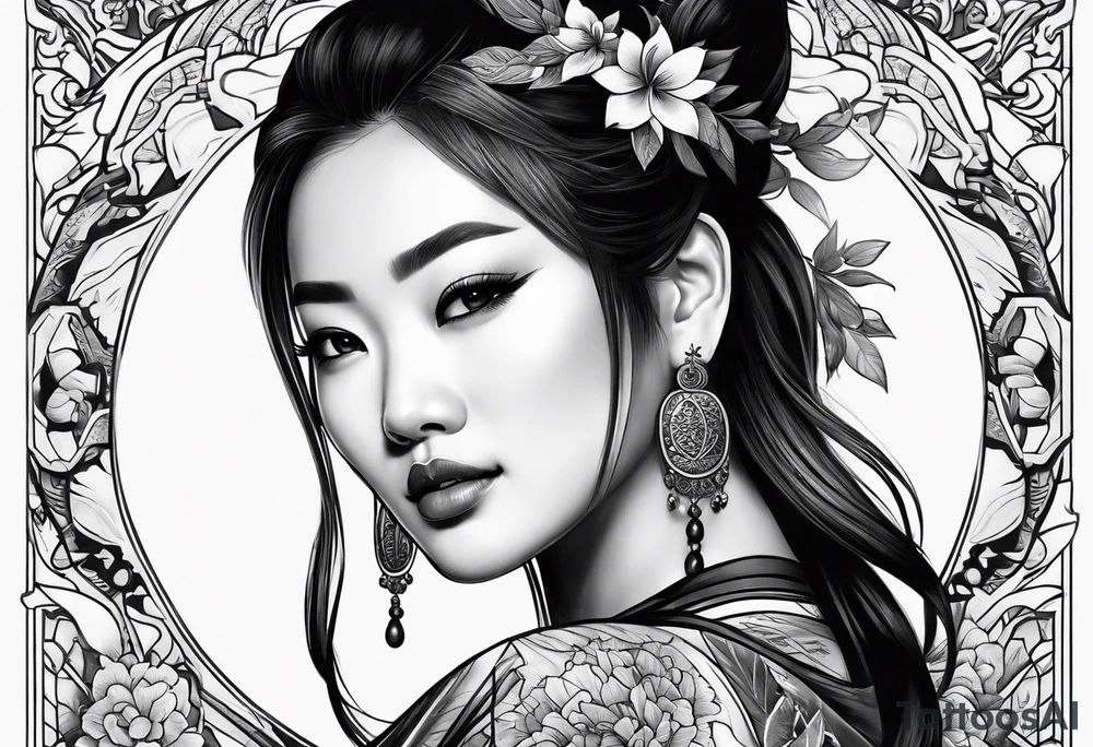 Asian woman tattoo idea