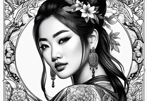 Asian woman tattoo idea