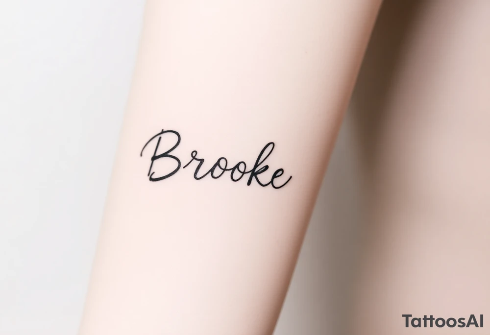 The name, Brooke with makeup brush tattoo idea