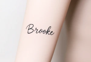 The name, Brooke with makeup brush tattoo idea