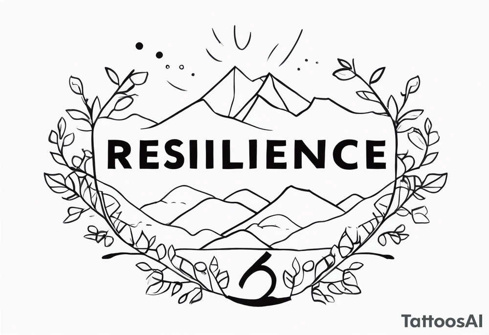 Use the word resilience and represent 2 boys and 1 mom tattoo idea
