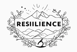 Use the word resilience and represent 2 boys and 1 mom tattoo idea
