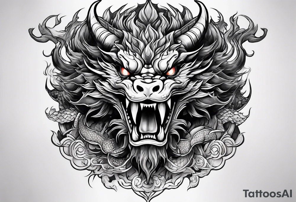 chinese dragon, ares god tattoo idea