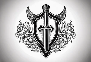 Valhalla shield sword tattoo idea