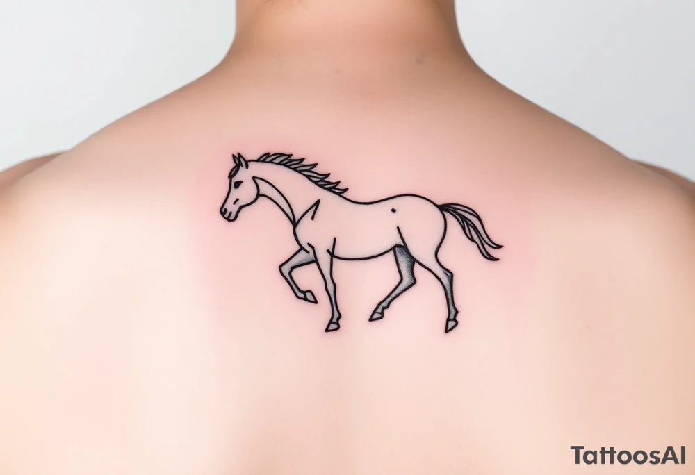 horse silhouette tattoo idea