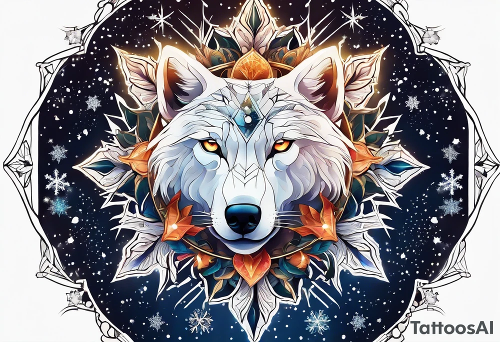 Constellation, animal, snowflake tattoo idea
