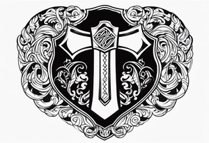 Valhalla round shield 
 cloud axe tattoo idea