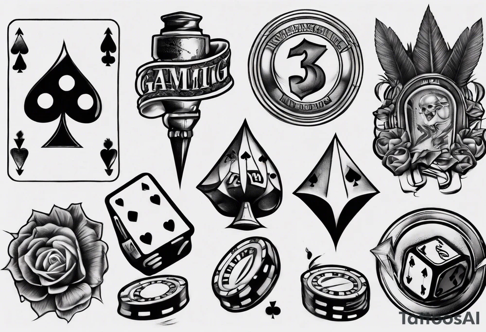 realistic gambling tattoo idea