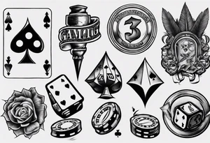 realistic gambling tattoo idea