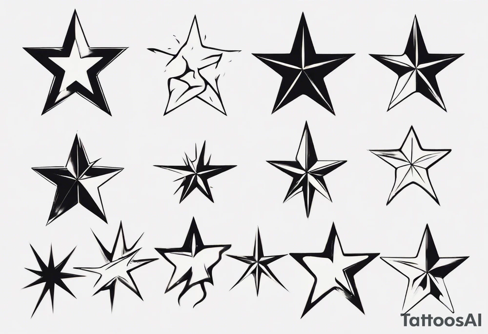 Collection of stars for next to someone's ear tattoo idea
