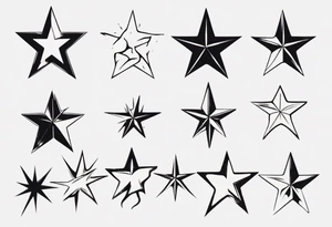 Collection of stars for next to someone's ear tattoo idea
