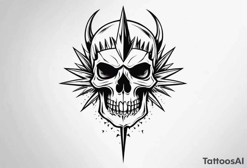 skull with spikes tattoo idea
