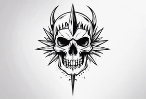 skull with spikes tattoo idea