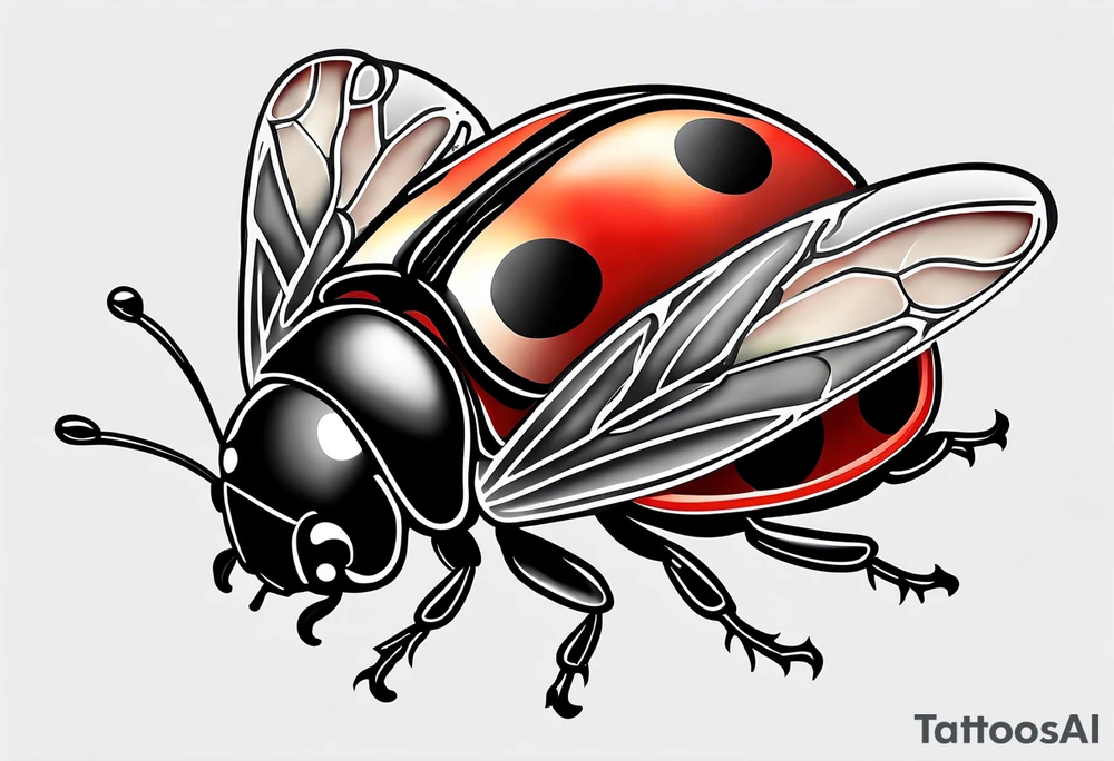Flying ladybug tattoo idea
