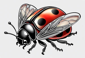 Flying ladybug tattoo idea