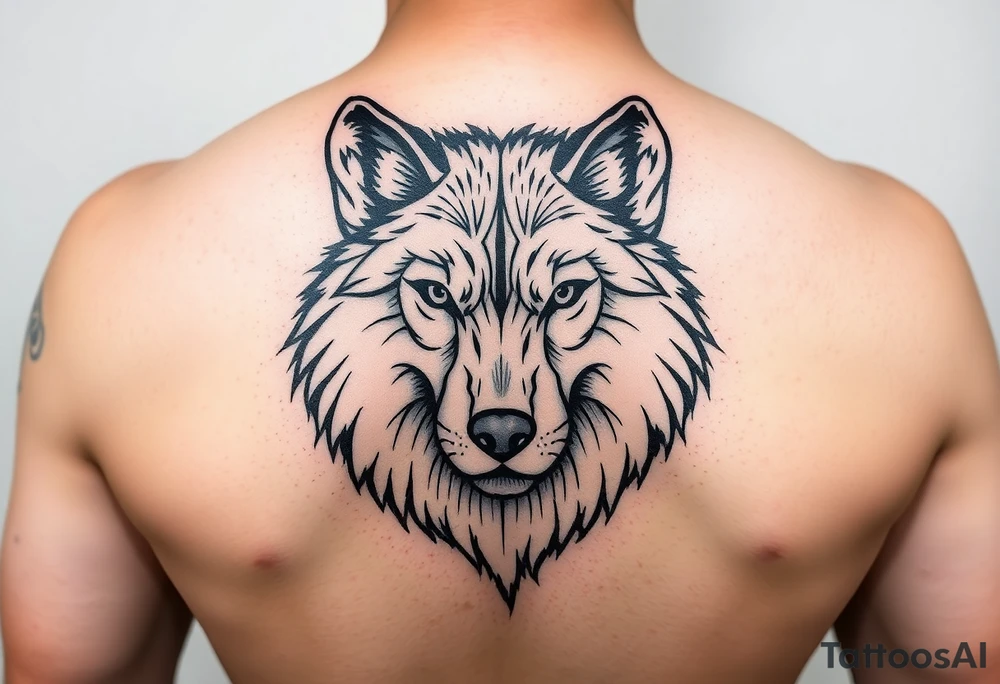 Simple wolf tattoo idea