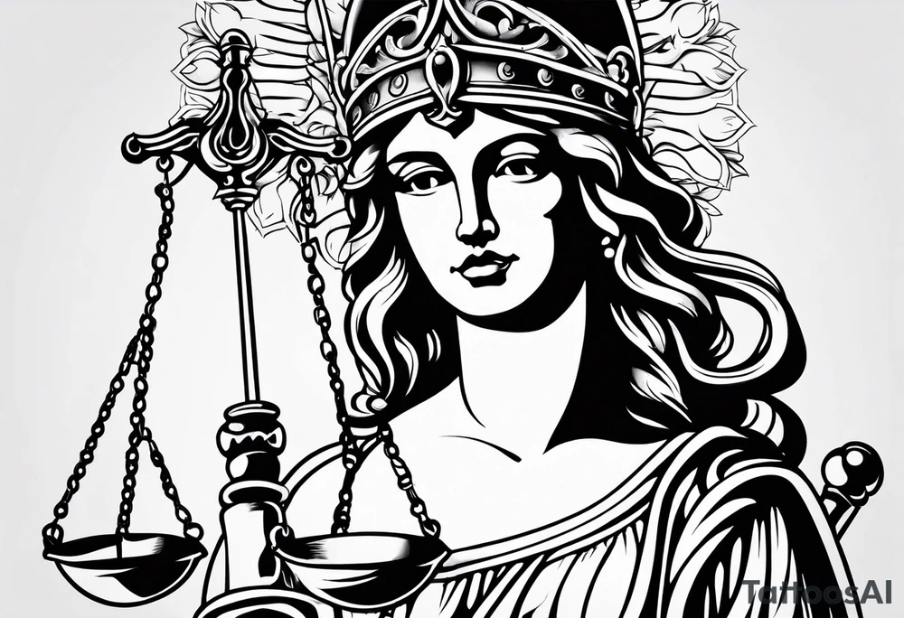 lady justice tattoo idea
