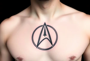 Star Trek Captain Kirk emblem on front left breast tattoo idea