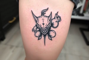 GENGAR FROM POKÉMON AND VENOM FROM MARVEL FUSION tattoo idea