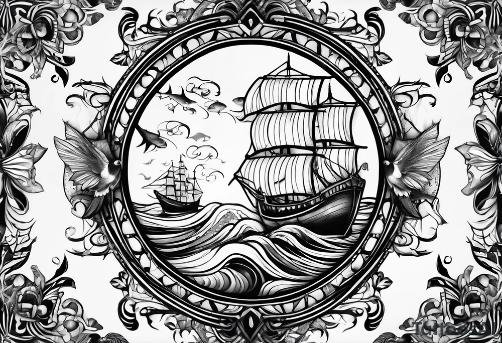 Sea creatures tattoo idea