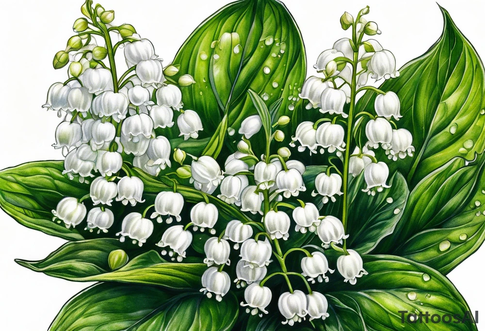 ageratina altissima (white snakeroot) and lily of the valley tattoo idea