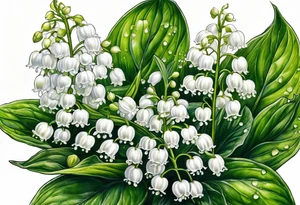 ageratina altissima (white snakeroot) and lily of the valley tattoo idea