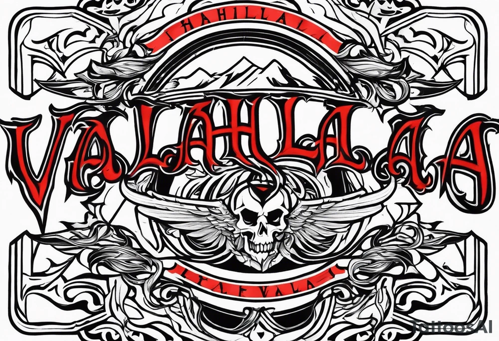 Valhalla flames tattoo idea