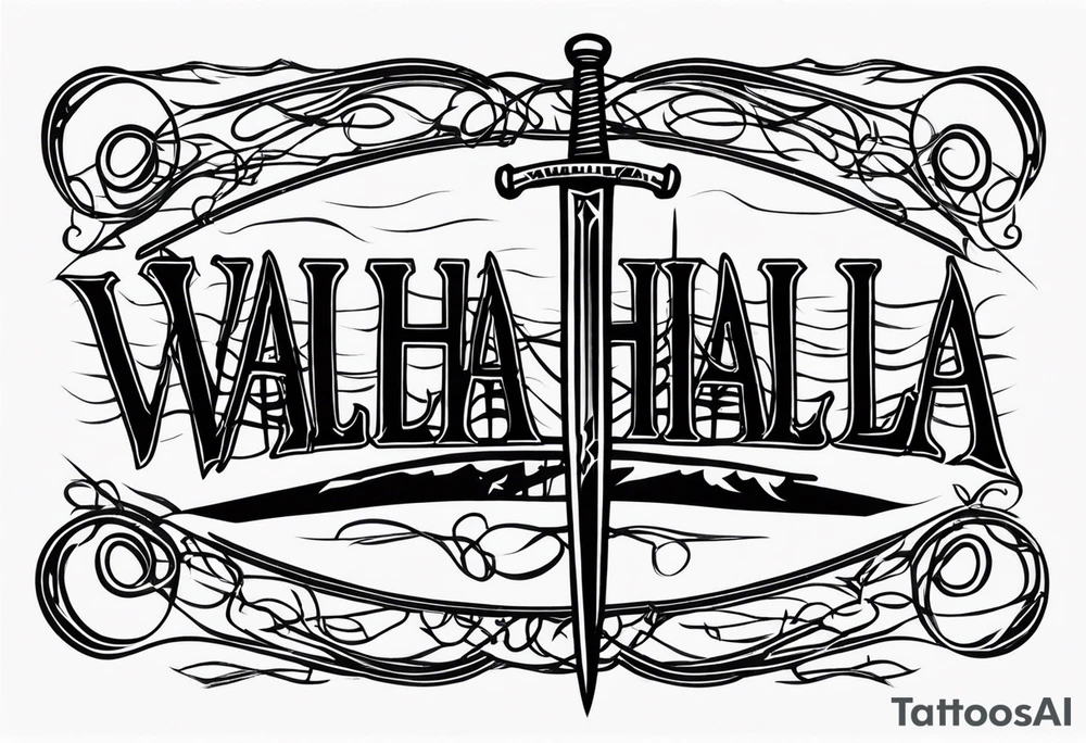 valhalla barb wire swords tattoo idea