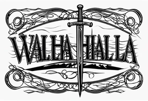 valhalla barb wire swords tattoo idea