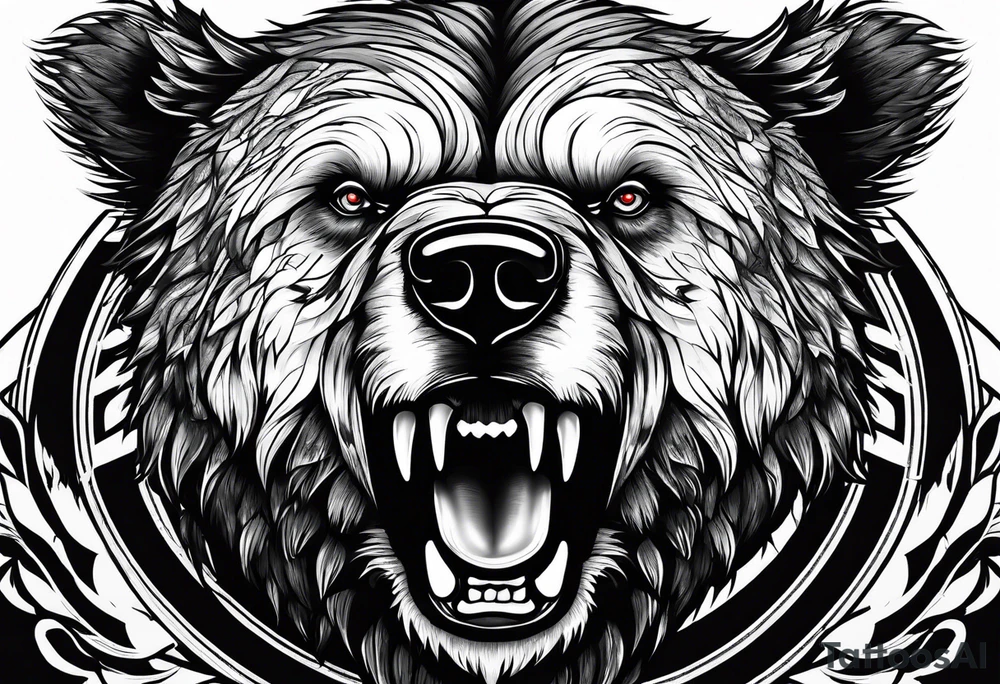 angry bear tattoo idea