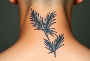 large woven palm leaves tattoo idea