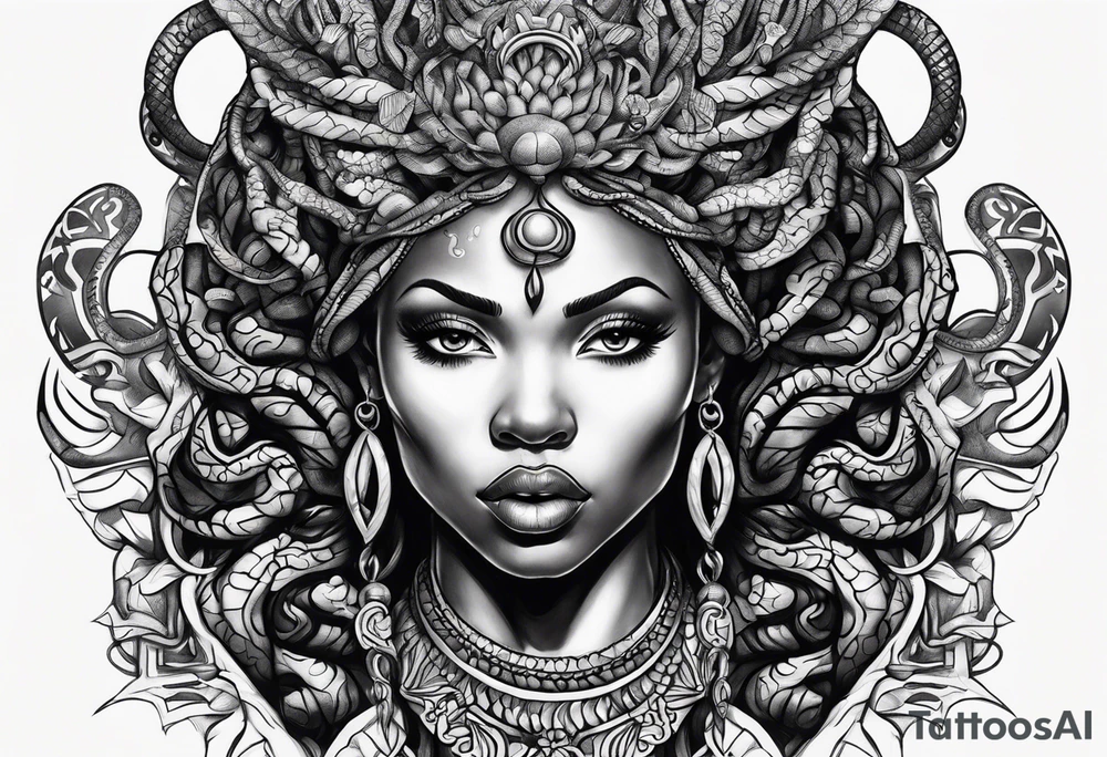 african medusa tattoo idea
